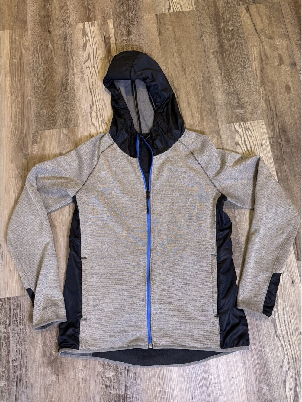 Under Armour ColdGear Hybrid Hoodie Jacket Men’s Large Gray Black Full Zip